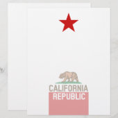 CALIFORNIA REPUBLIC State Flag Red Star (Front/Back)