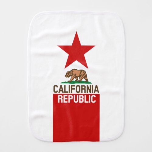 CALIFORNIA REPUBLIC State Flag Red Star Baby Burp Cloth