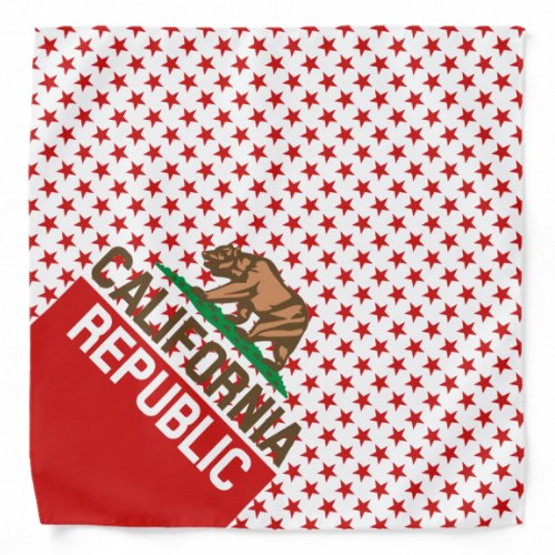 CALIFORNIA REPUBLIC State Flag Red Star Bandana