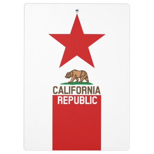 CALIFORNIA REPUBLIC State Flag Red Star Clipboard