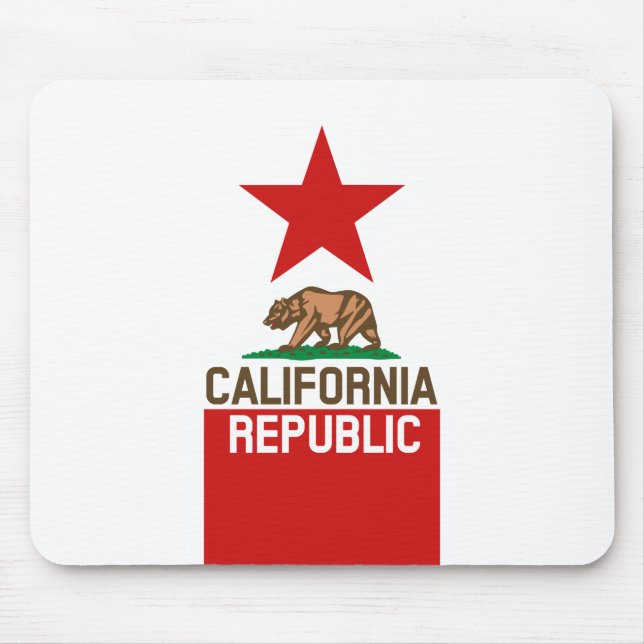 CALIFORNIA REPUBLIC State Flag Red Star Design Mouse Pad (Front)