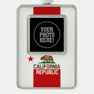 CALIFORNIA REPUBLIC State Flag Red Star Design Ornament