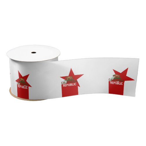 CALIFORNIA REPUBLIC State Flag Red Star Design Satin Ribbon