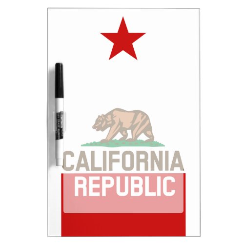 CALIFORNIA REPUBLIC State Flag Red Star Dry Erase Board