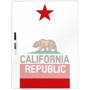 CALIFORNIA REPUBLIC State Flag Red Star Dry Erase Board
