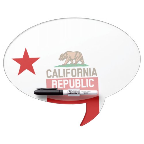 CALIFORNIA REPUBLIC State Flag Red Star Dry Erase Board