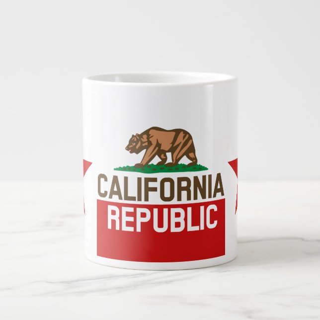 CALIFORNIA REPUBLIC State Flag Red Star Large Coffee Mug (Front)