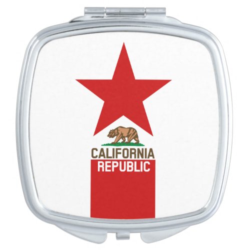 CALIFORNIA REPUBLIC State Flag Red Star Makeup Mirror
