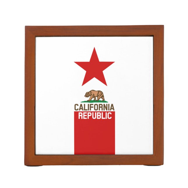 CALIFORNIA REPUBLIC State Flag Red Star Pencil/Pen Holder (Back)