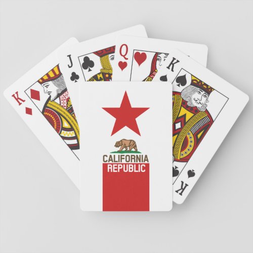 CALIFORNIA REPUBLIC State Flag Red Star Poker Cards