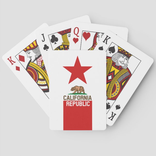 CALIFORNIA REPUBLIC State Flag Red Star Poker Cards (Back)