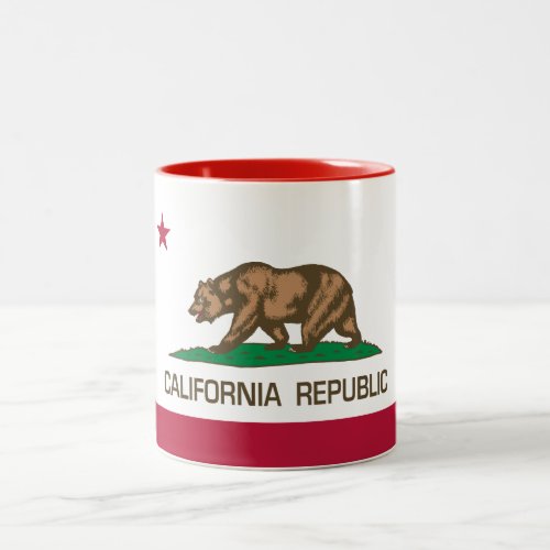 California Republic State Flag Red Two_Tone Coffee Mug