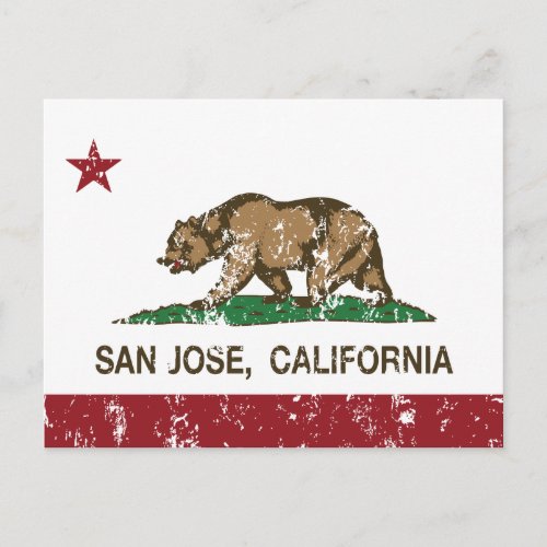 California republic state flag san jose postcard