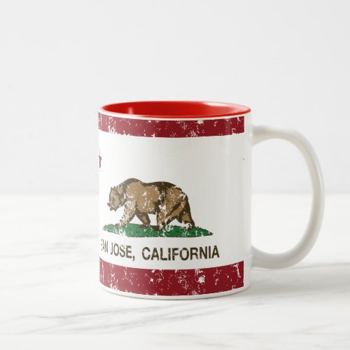 California republic state flag san jose Two_Tone coffee mug