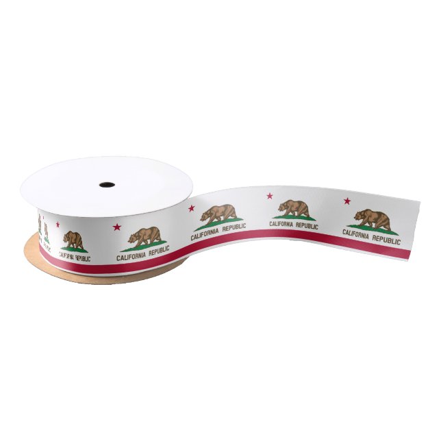 California Republic State Flag Satin Ribbon (Spool)