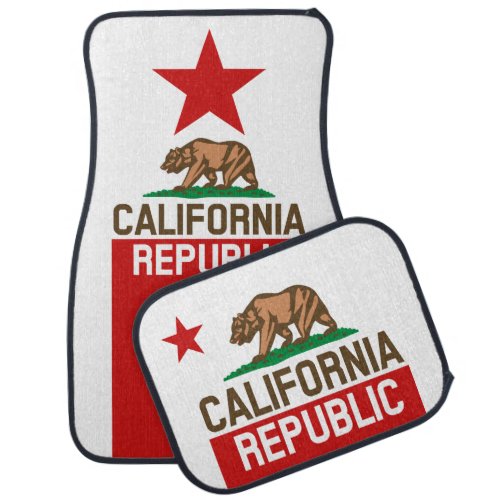 CALIFORNIA REPUBLIC State Flag Star Car Mat