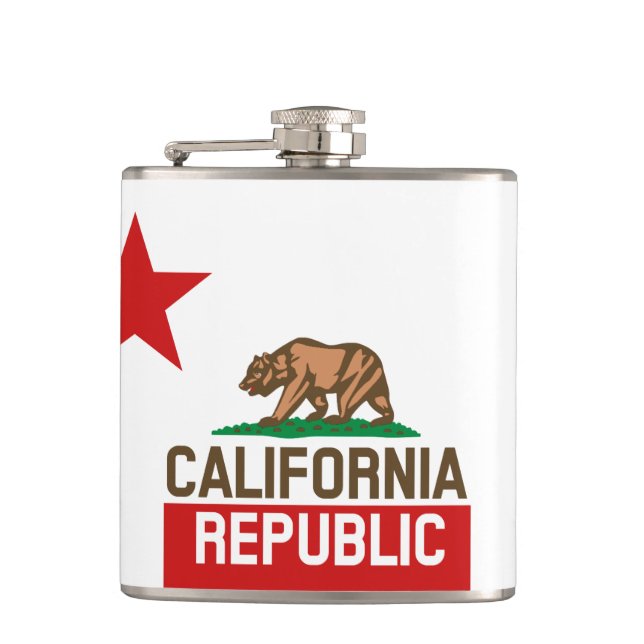 CALIFORNIA REPUBLIC State Flag Star Flask (Front)