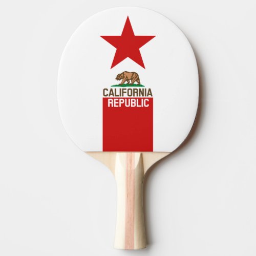 CALIFORNIA REPUBLIC State Flag Star Ping Pong Paddle