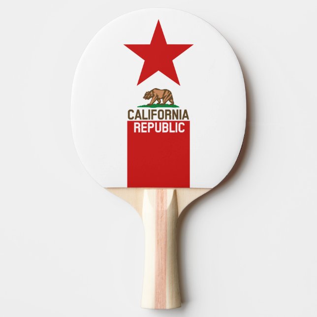 CALIFORNIA REPUBLIC State Flag Star Ping Pong Paddle (Front)