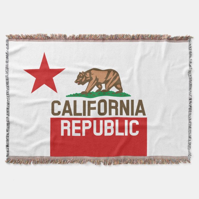 CALIFORNIA REPUBLIC State Flag Star Throw Blanket (Front)