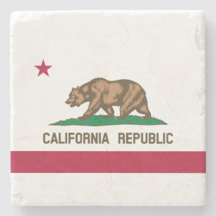 California Republic State Flag Stone Coaster