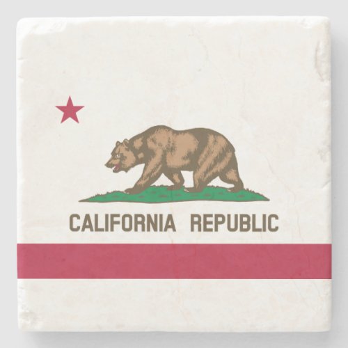 California Republic State Flag Stone Coaster