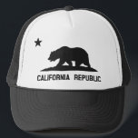 California Republic State Flag Trucker Hat (black)<br><div class="desc">California Republic State Flag Trucker Hat (black/black)</div>
