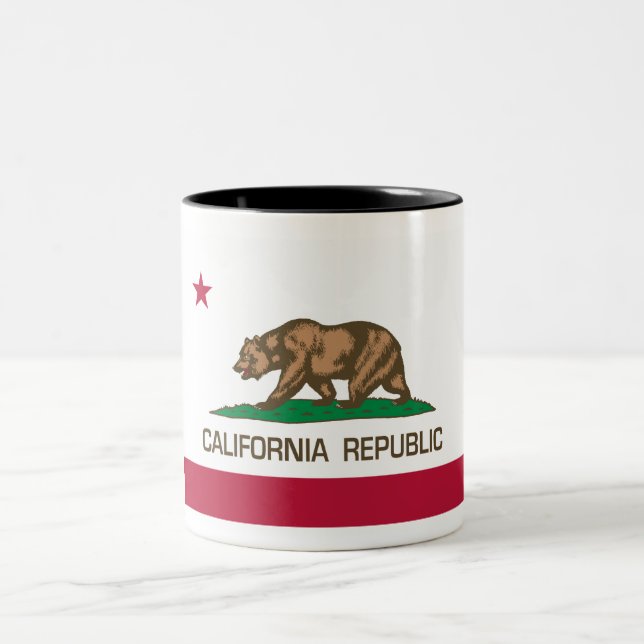 California Republic (State Flag) Two-Tone Coffee Mug (Center)