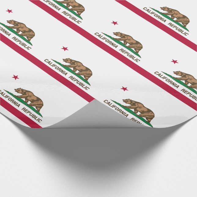 California Republic State Flag Wrapping Paper (Corner)