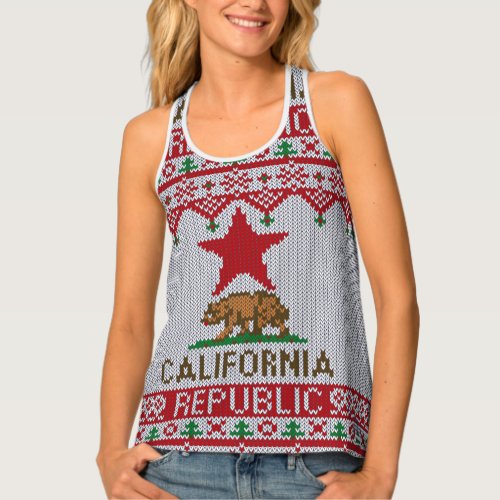 California Republic Ugly Christmas Sweater Style Tank Top