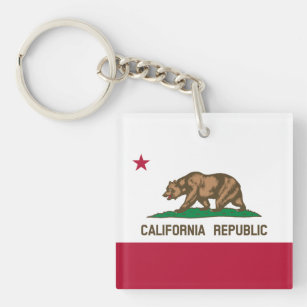 California Republic US State Bear Flag Keychain