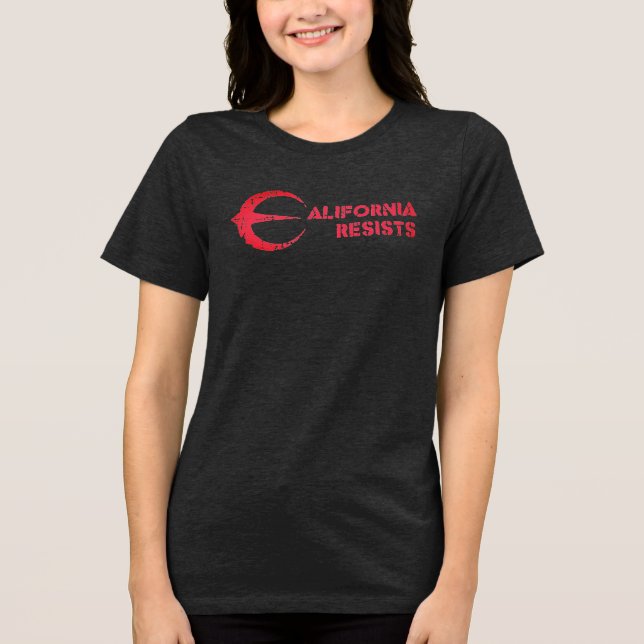 California Resists T-Shirt Women's Dark Tri-Blend Shirt (Front)