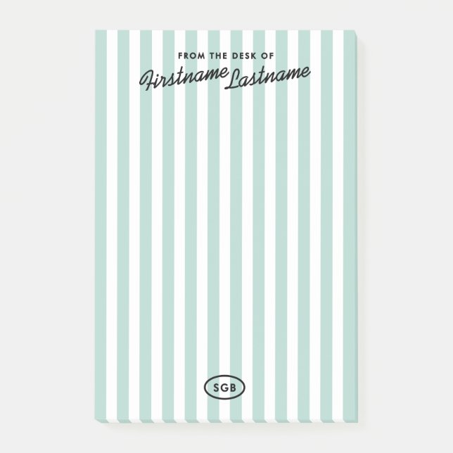 California Resort-Inspired Striped Memo Post-it Notes (Front)