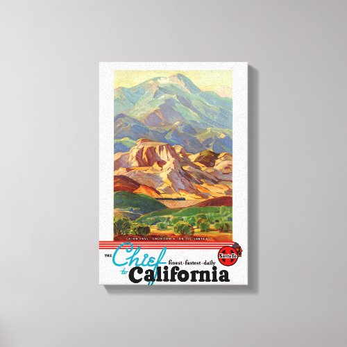 California Restored Vintage Travel Poster Canvas Print