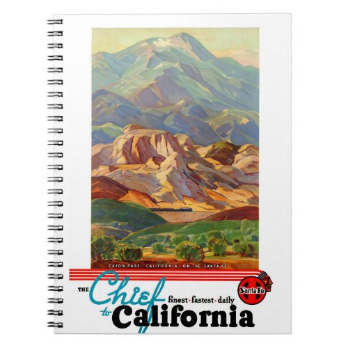 California Restored Vintage Travel Poster Notebook