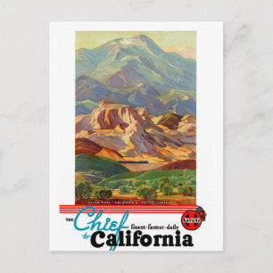 California Restored Vintage Travel Poster Postcard