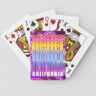 California Retro Abstract Style 80s 90s Cool Glow Playing Cards