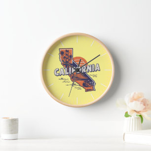 California Retro State Silhouette Clock