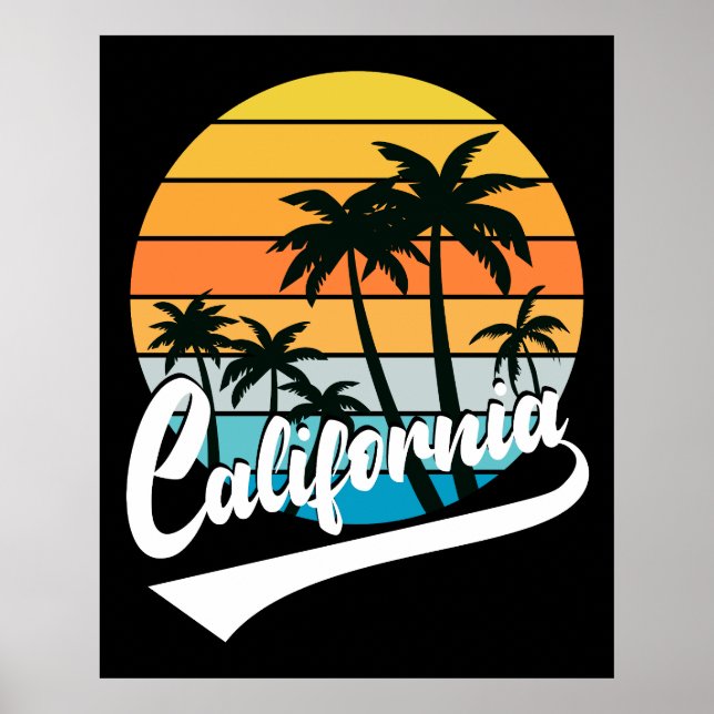 California Retro Sunset Poster (Front)