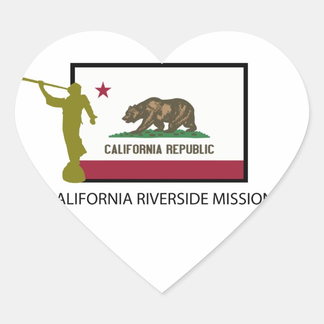 CALIFORNIA RIVERSIDE MISSION LDS CTR HEART STICKER (Front)