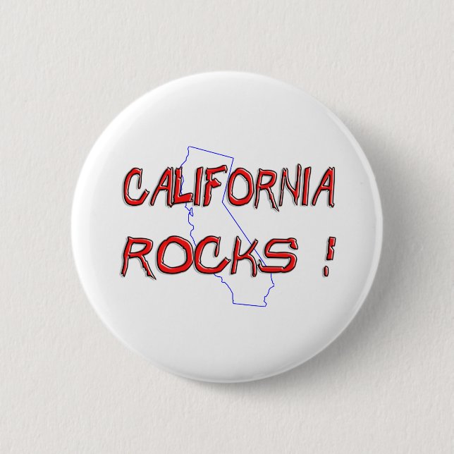 California ROCKS Pinback Button (Front)
