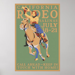California Rodeo Salinas Poster – Vintage Cowgirl