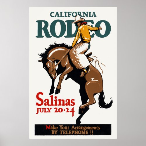 California Rodeo Salinas USA 1930s Vintage Poster