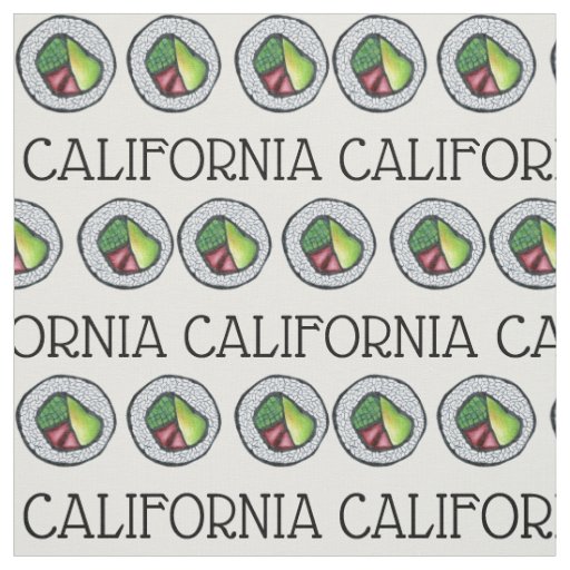 California Rolls Cali Japanese Food Sushi Roll CA Fabric