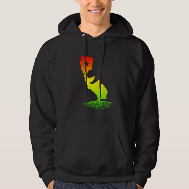 California Roots (Rasta surfer colors) Hoodie (Front)