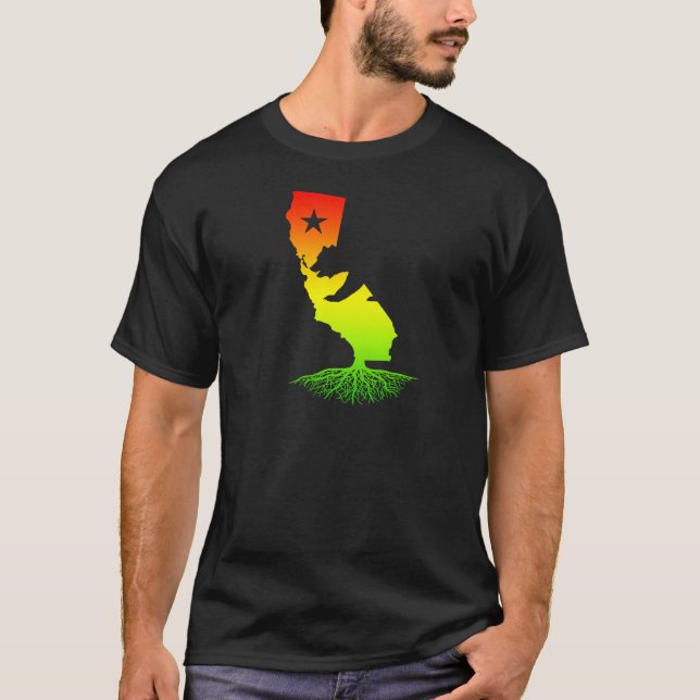 California Roots (Rasta surfer colors) T-Shirt (Front)