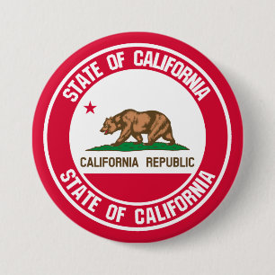 California Round Emblem Button