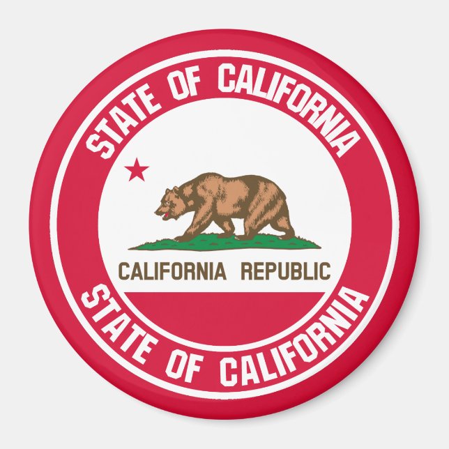 California Round Emblem Magnet (Front)