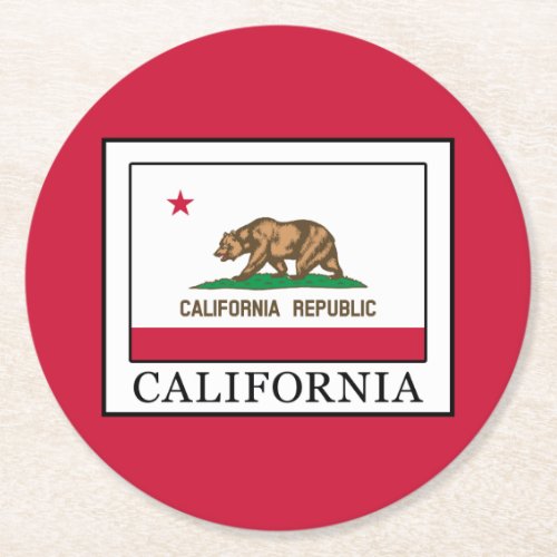 California Round Paper Coaster
