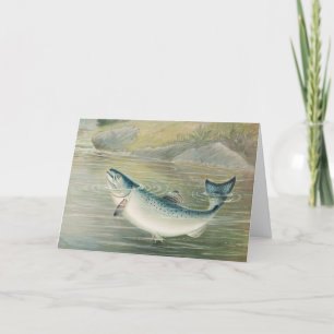 California Salmon by S.A. Kilbourne, Vintage Fish Card